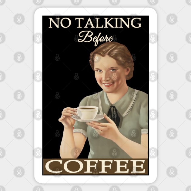 No Talking Before Coffee Sticker by TooplesArt